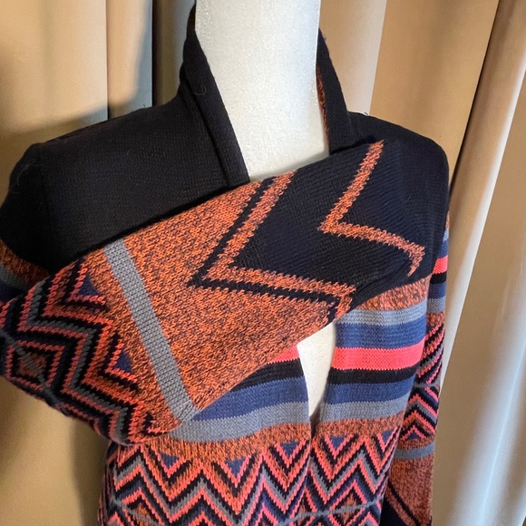 Karlie Fringed Open Southwest, Aztec Cardigan Size Small/Medium - Picture 8 of 10